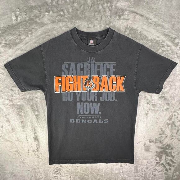 Vintage Y2K NFL Black/Orange Cincinnati Bengals Graphic T-shirt M - Picture 2 of 7